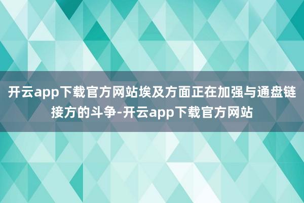 开云app下载官方网站埃及方面正在加强与通盘链接方的斗争-开云app下载官方网站