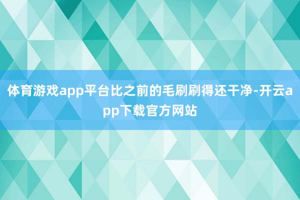 体育游戏app平台比之前的毛刷刷得还干净-开云app下载官方网站