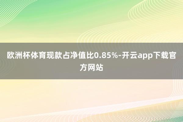 欧洲杯体育现款占净值比0.85%-开云app下载官方网站