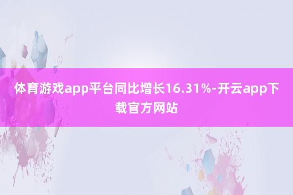 体育游戏app平台同比增长16.31%-开云app下载官方网站