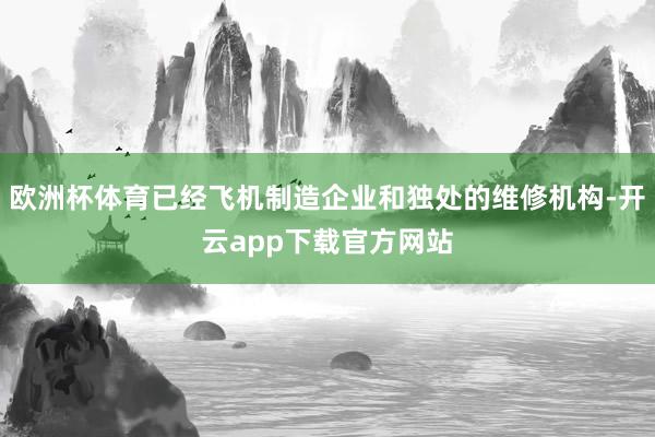 欧洲杯体育已经飞机制造企业和独处的维修机构-开云app下载官方网站