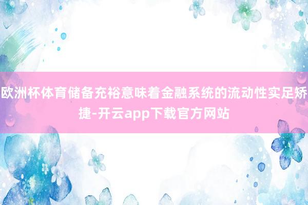 欧洲杯体育储备充裕意味着金融系统的流动性实足矫捷-开云app下载官方网站